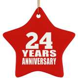 24th Anniversary 24 Years - Star Ornament