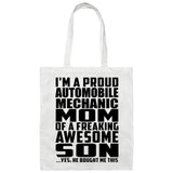 Proud Automobile Mechanic Mom Of Awesome Son - Tote Bag White