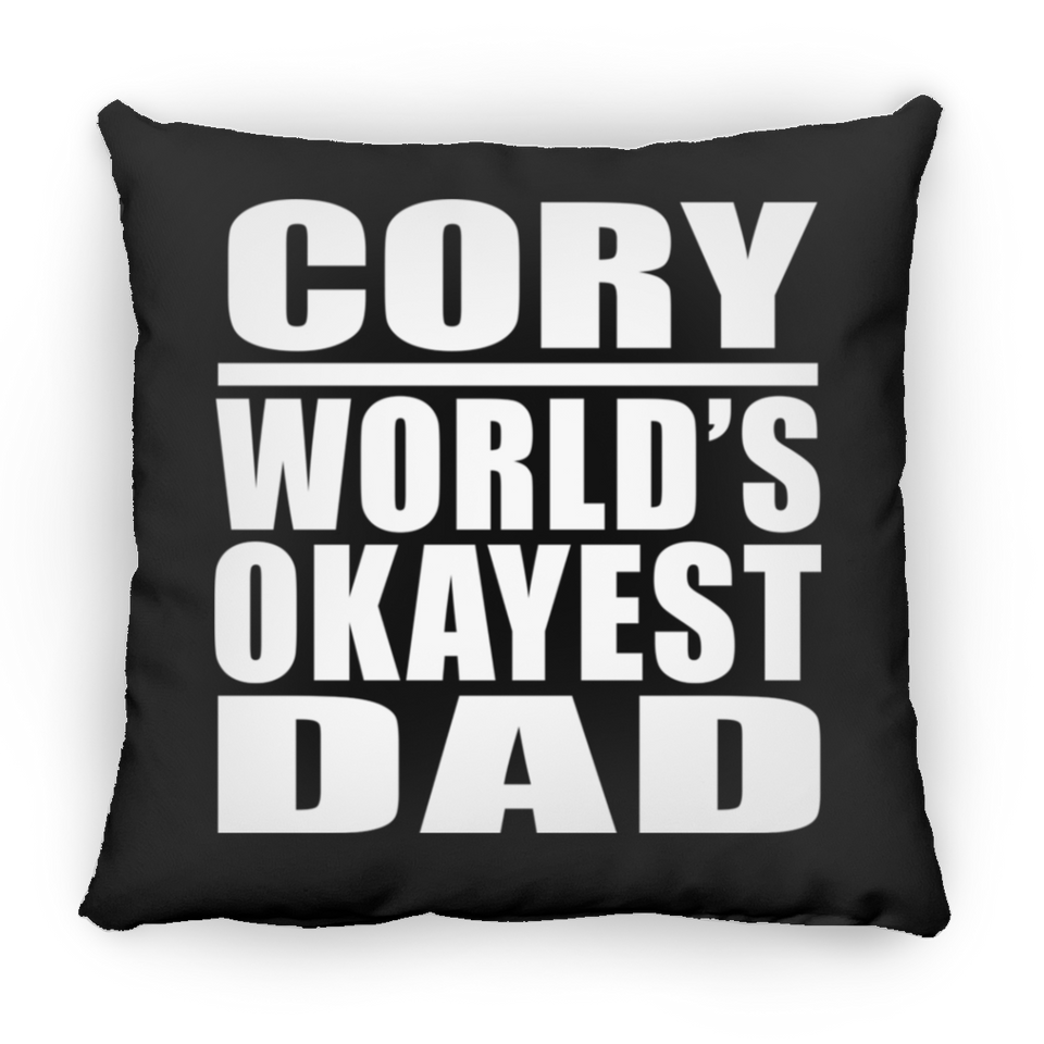 Cory World's Okayest Dad - Throw Pillow Black