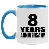 8th Anniversary 8 Years - 11oz Accent Mug Blue