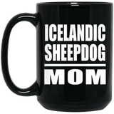 Icelandic Sheepdog Mom - 15oz Coffee Mug Black