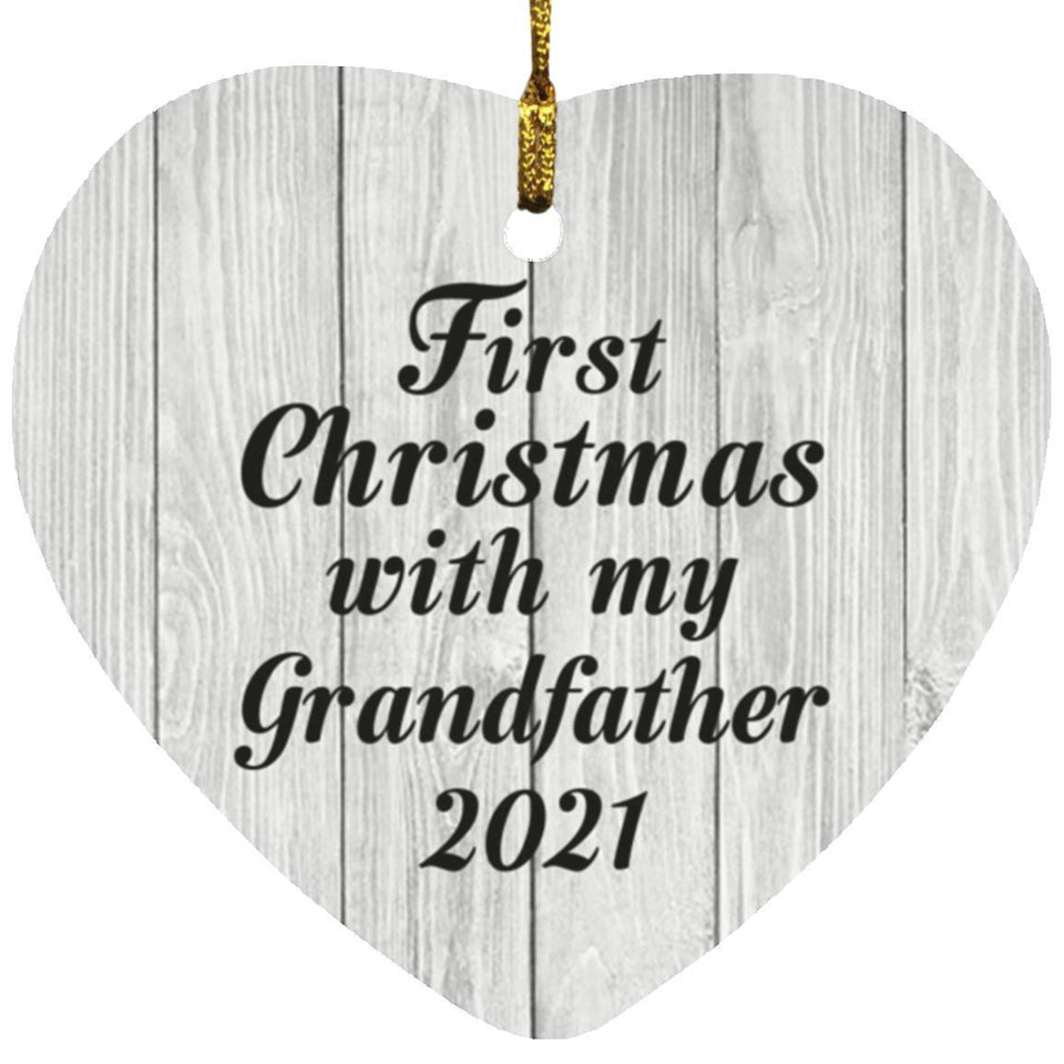 First Christmas With My Grandfather 2021 - Heart Ornament F