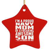 Proud Navy Mom Of Awesome Son - Star Ornament