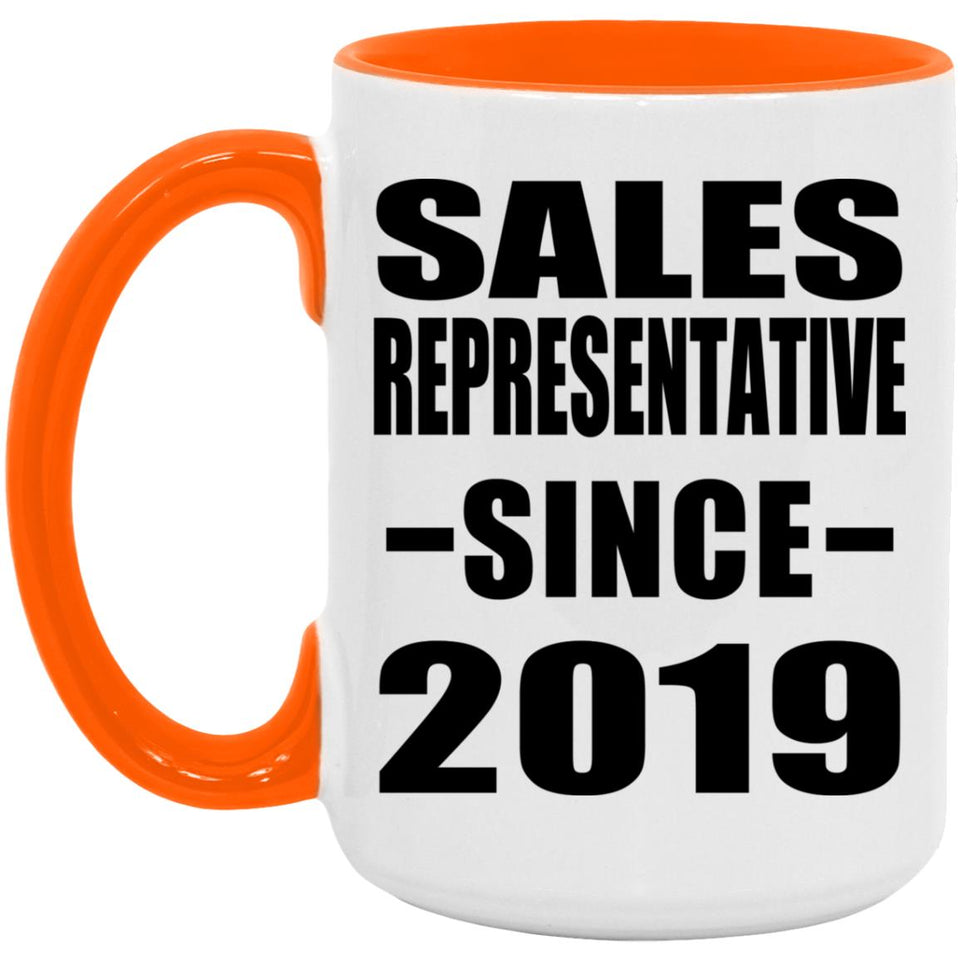 Sales Representative Since 2019 - 15oz Accent Mug Orange