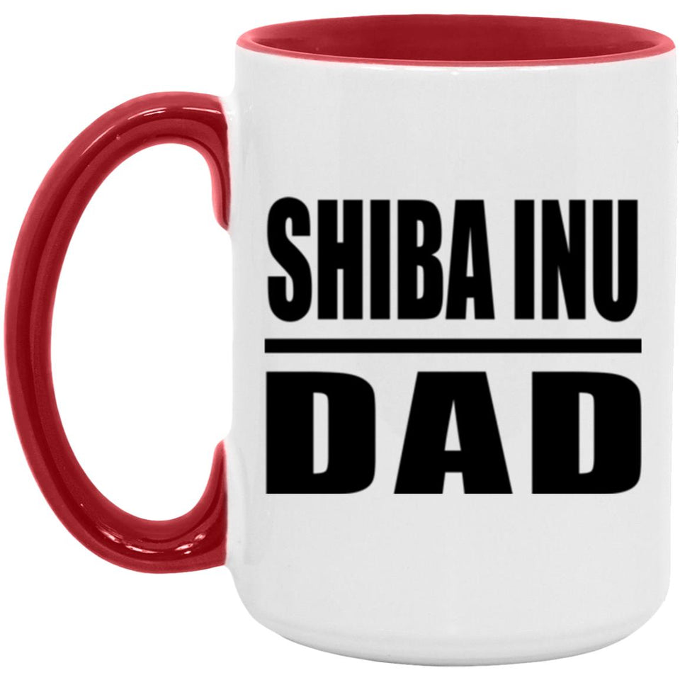 Shiba Inu Dad - 15oz Accent Mug Red