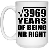 63rd Anniversary Square Root of 3969 Years of Being Mr Right - 15oz Coffee Mug