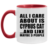 All I Care About Is Cyprus Cat - 11oz Accent Mug Red