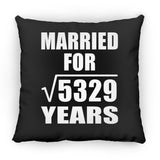 73rd Anniversary Married For Square Root of 5329 Years - Throw Pillow Black