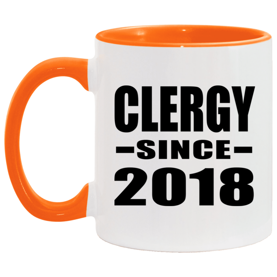 Clergy Since 2018 - 11oz Accent Mug Orange
