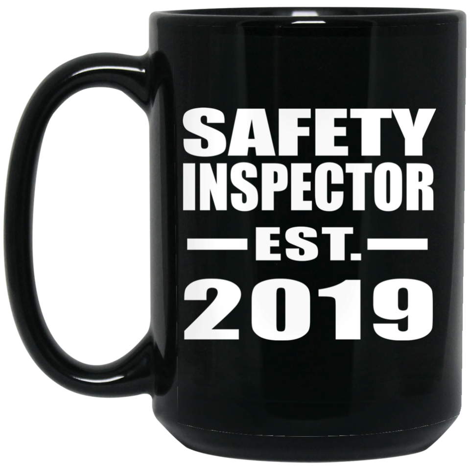 Safety Inspector Established EST. 2019 - 15oz Coffee Mug Black