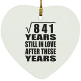 29th Anniversary Square Root of 841 Years Still In Love - Heart Ornament