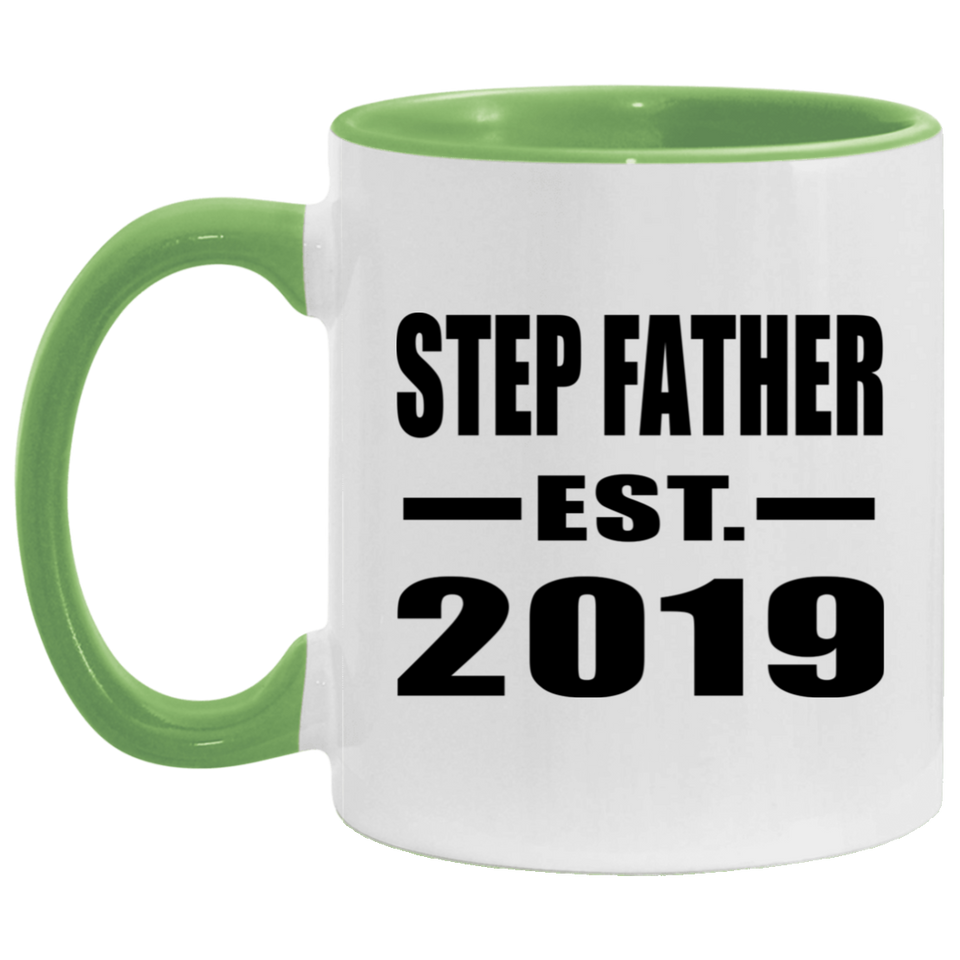 Step Father Established EST. 2019 - 11oz Accent Mug Green