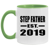 Step Father Established EST. 2019 - 11oz Accent Mug Green