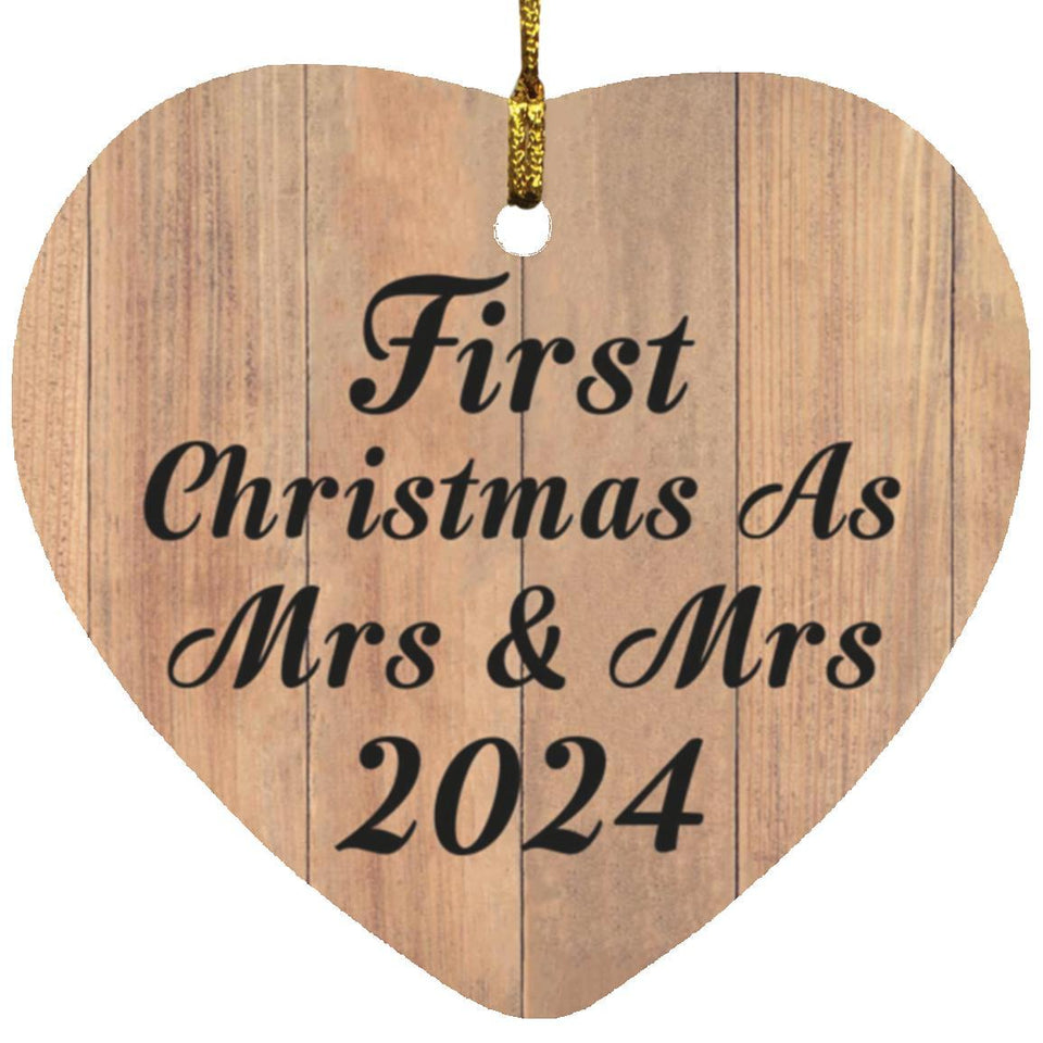 First Christmas As Mrs & Mrs 2024 - Heart Ornament C