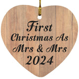 First Christmas As Mrs & Mrs 2024 - Heart Ornament C
