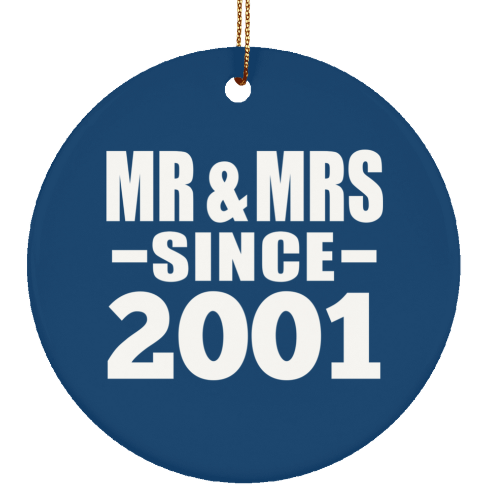 23rd Anniversary Mr & Mrs Since 2001 - Circle Ornament