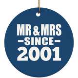 23rd Anniversary Mr & Mrs Since 2001 - Circle Ornament
