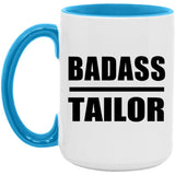 Badass Tailor - 15oz Accent Mug Blue