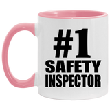 Number One #1 Safety Inspector - 11oz Accent Mug Pink