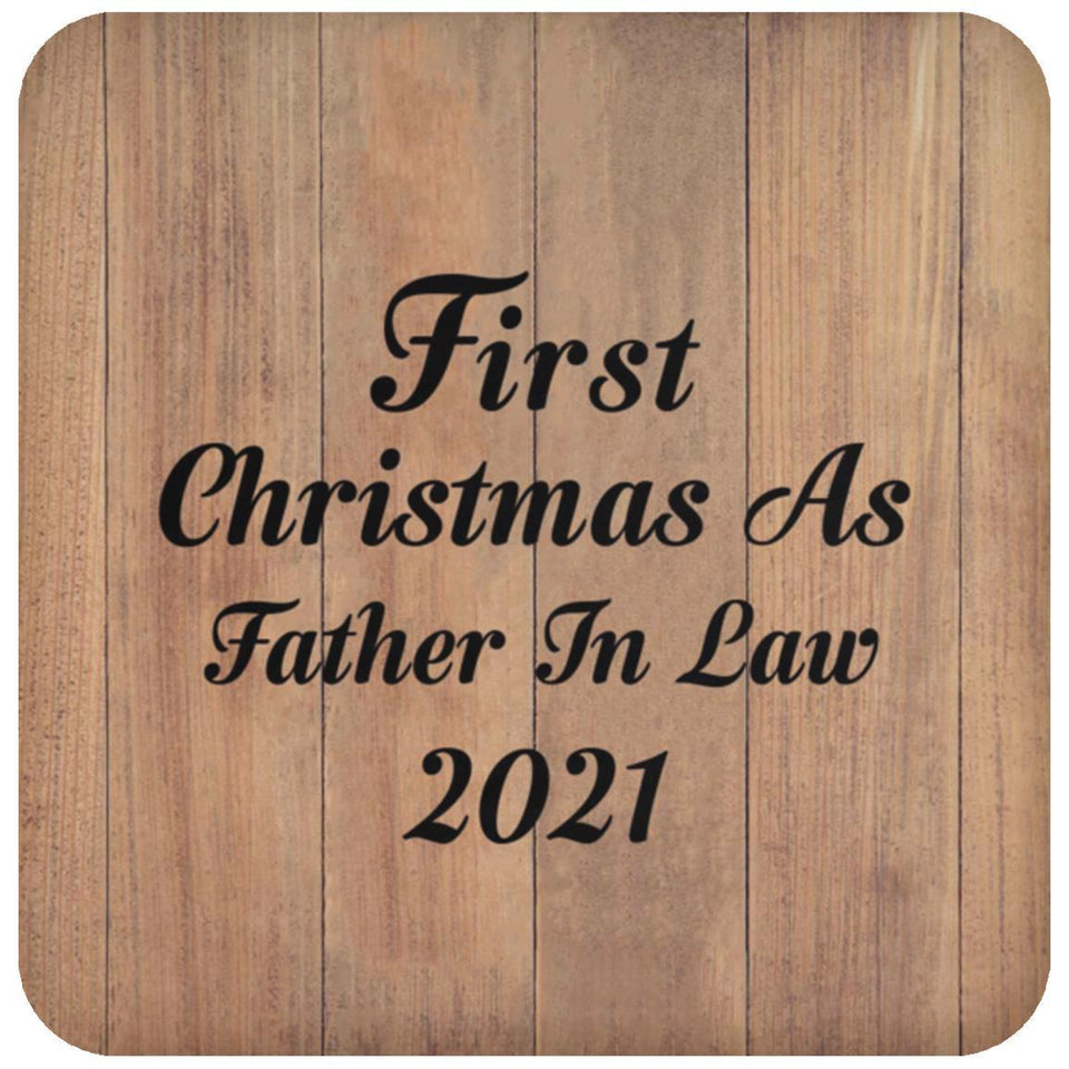 First Christmas As Father In Law 2021 - Drink Coaster C