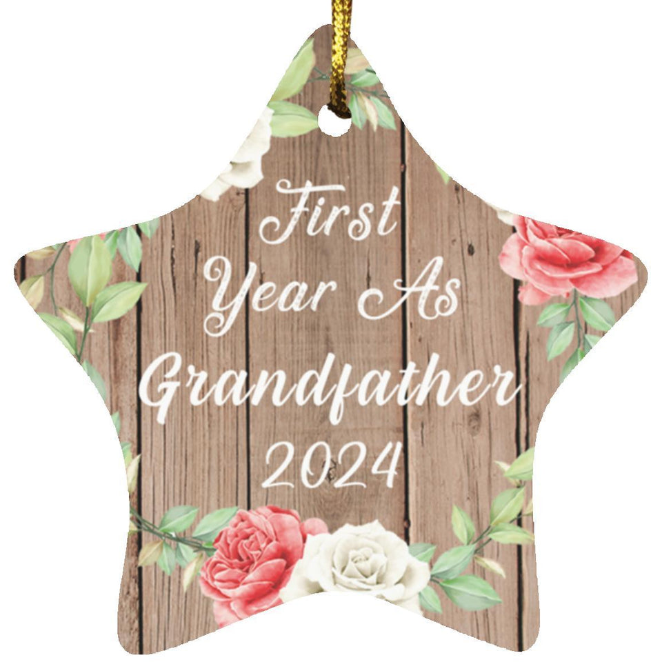 First Year As Grandfather 2024 - Star Ornament B