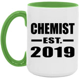 Chemist Established EST. 2019 - 15oz Accent Mug Green