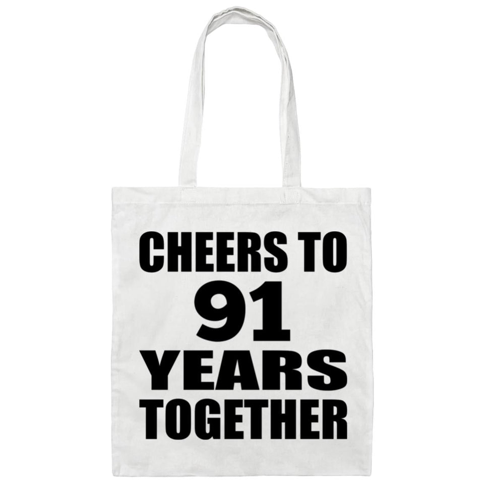 91st Anniversary Cheers To 91 Years Together - Tote Bag White