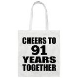 91st Anniversary Cheers To 91 Years Together - Tote Bag White
