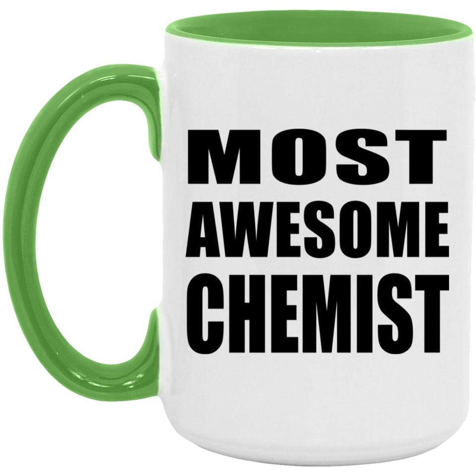 Most Awesome Chemist - 15oz Accent Mug Green