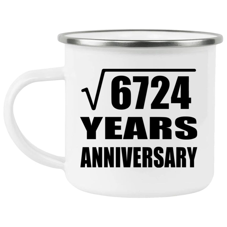 82nd Anniversary Square Root of 6724 Years Anniversary - 12oz Camping Mug