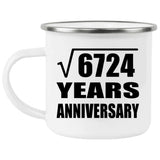 82nd Anniversary Square Root of 6724 Years Anniversary - 12oz Camping Mug
