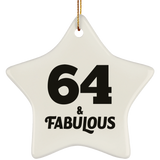 64th Birthday 64 & Fabulous - Star Ornament