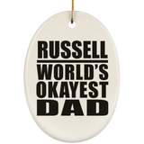 Russell World's Okayest Dad - Oval Ornament