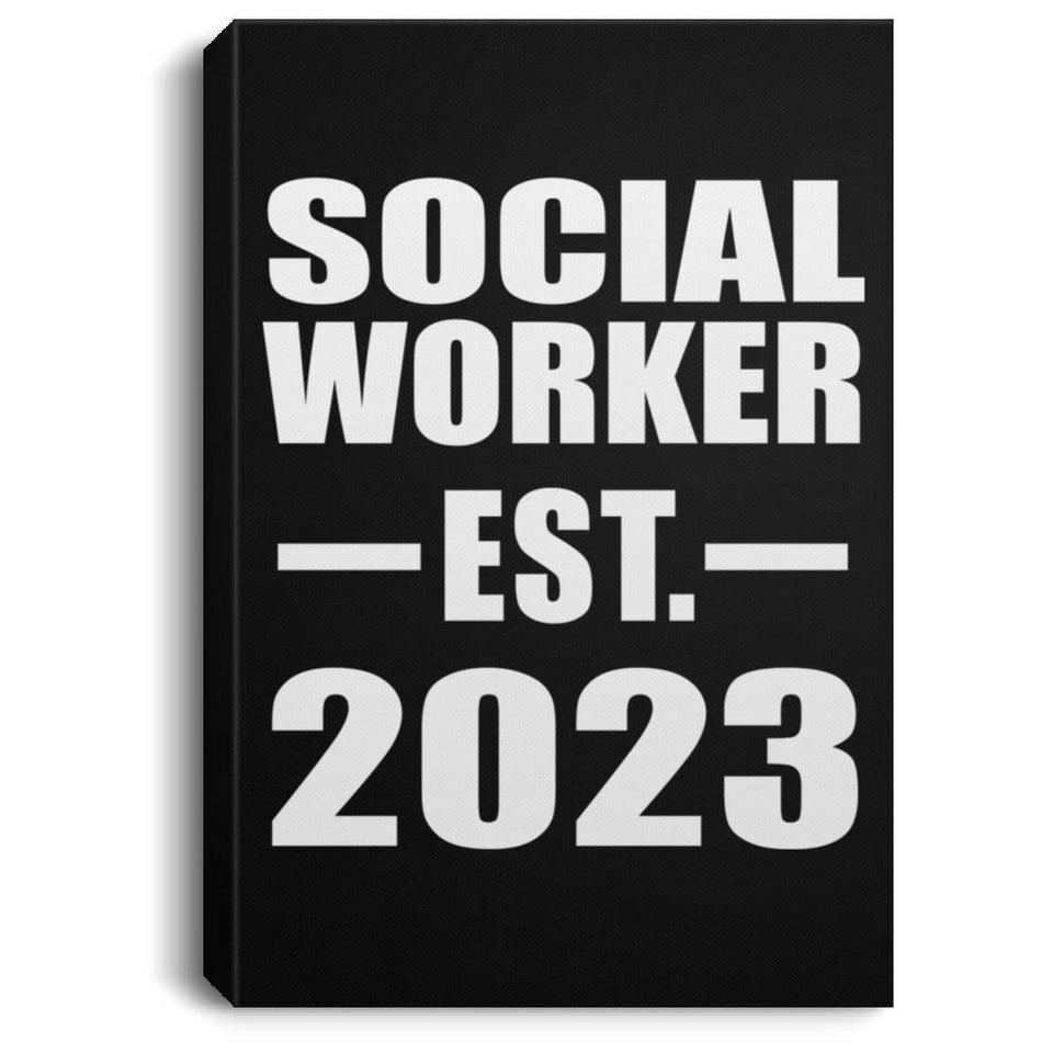 Social Worker Established EST. 2023 - Canvas Portrait