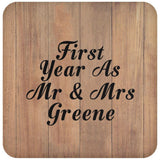 First Year As Mr & Mrs Greene - Drink Coaster C