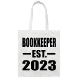Bookkeeper Established EST. 2023 - Tote Bag White