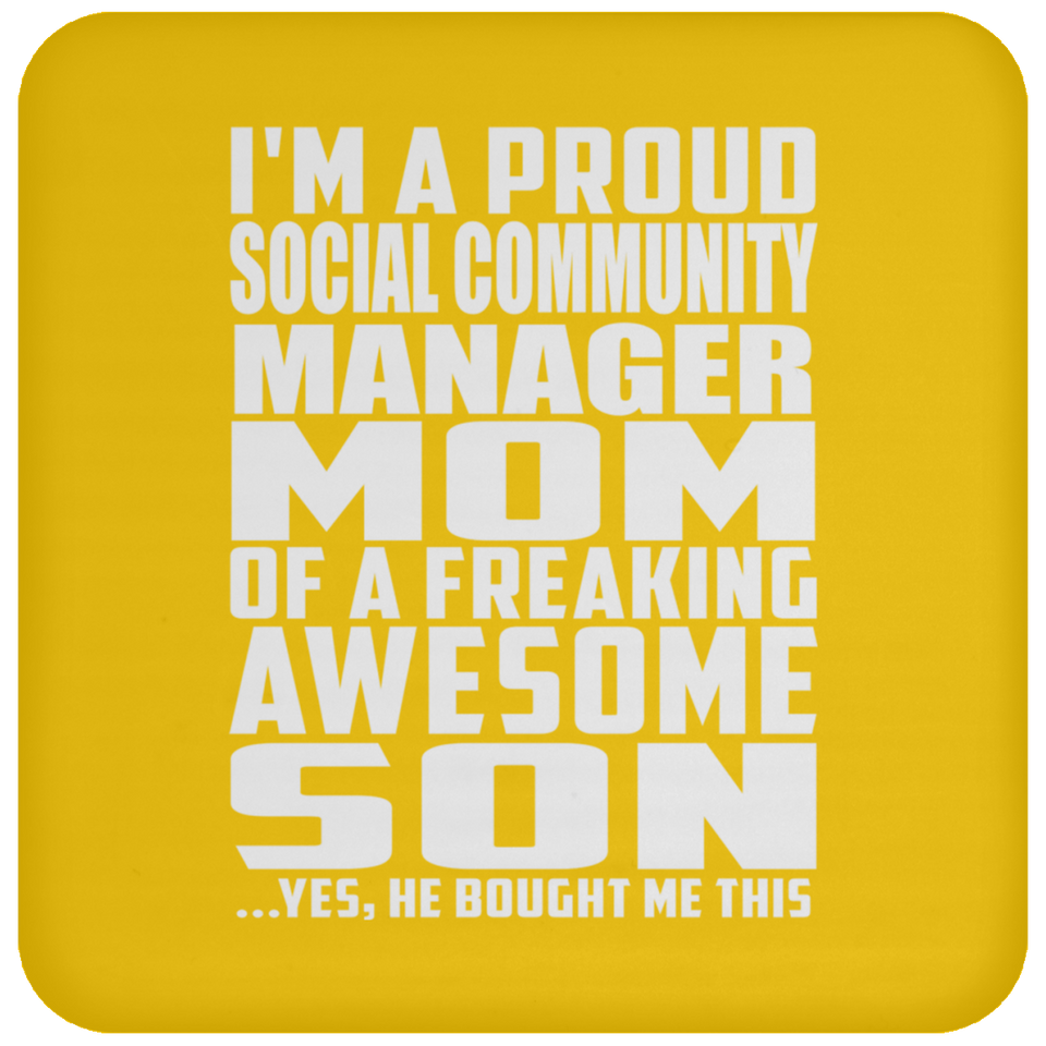 Proud Social Community Manager Mom Of Awesome Son - Drink Coaster