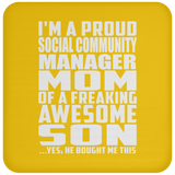 Proud Social Community Manager Mom Of Awesome Son - Drink Coaster
