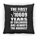 103rd Birthday Square Root of 10609 Years of Childhood - Throw Pillow Black