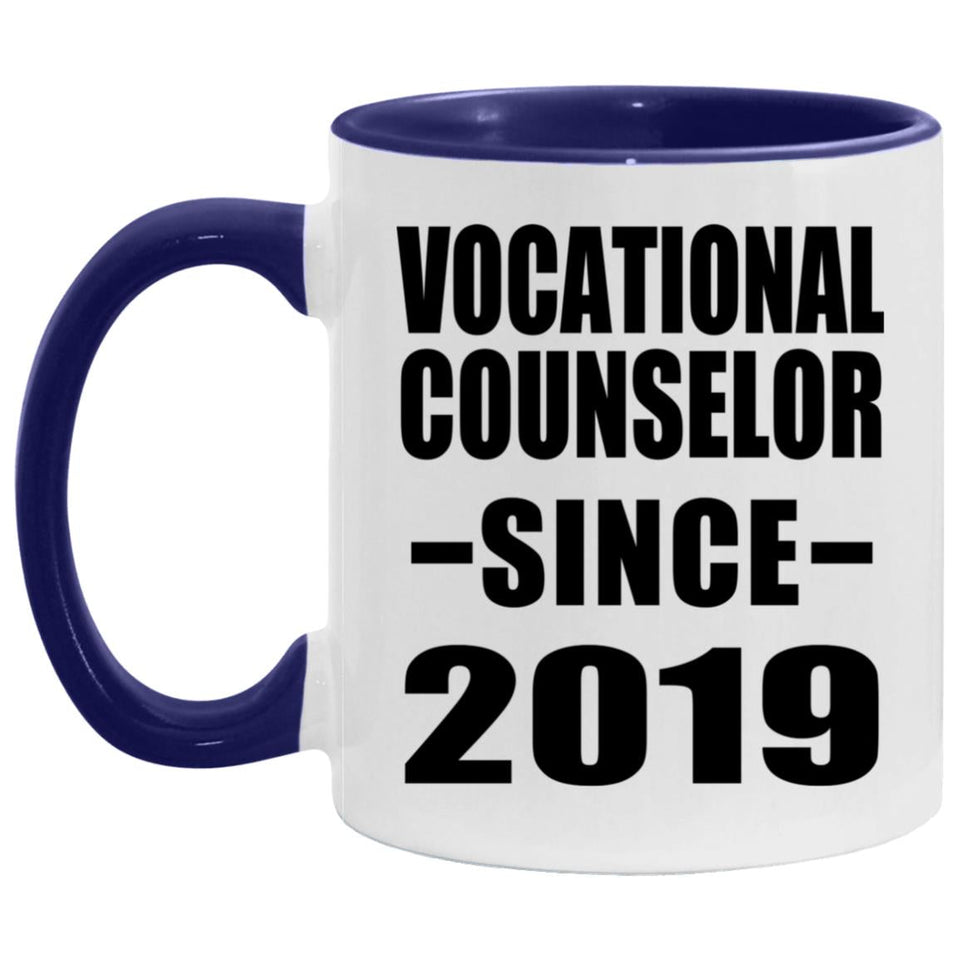 Vocational Counselor Since 2019 - 11oz Accent Mug Purple