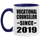 Vocational Counselor Since 2019 - 11oz Accent Mug Purple