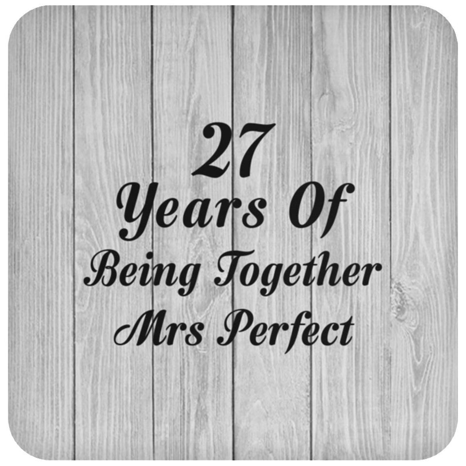 27th Anniversary 27 Years Of Being Mrs Perfect - Drink Coaster F