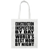 Construction Inspector By Day World's Best Mom By Night - Tote Bag White