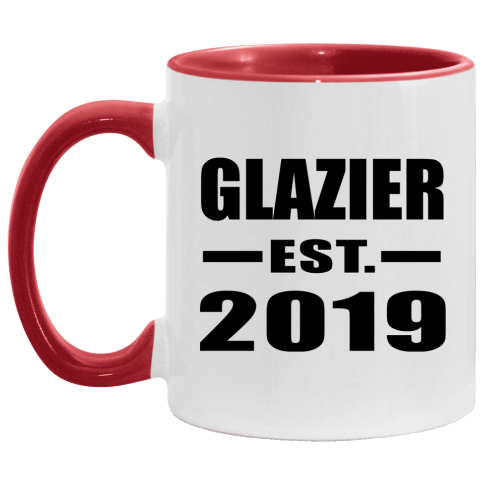 Glazier Established EST. 2019 - 11oz Accent Mug Red