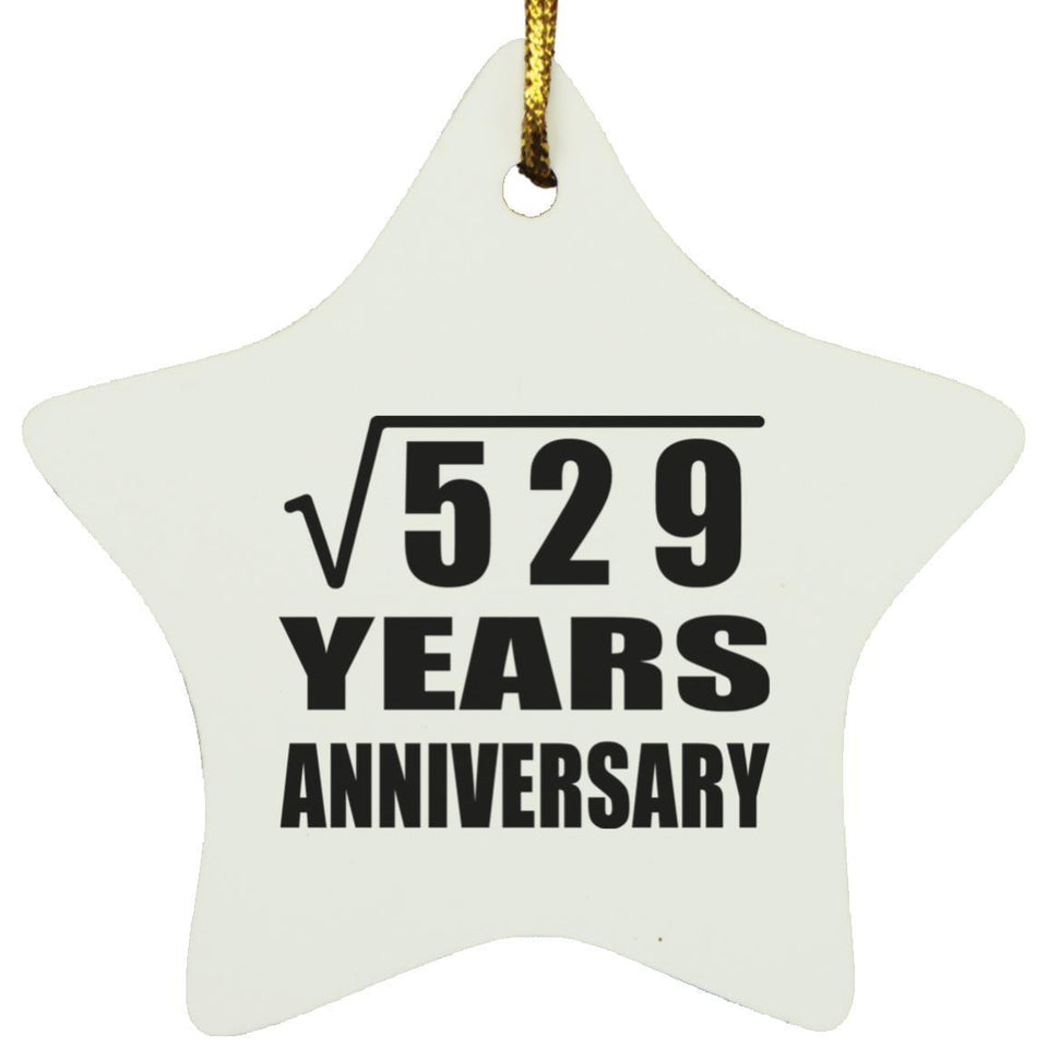 23rd Anniversary Square Root of 529 Years Anniversary - Star Ornament