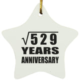 23rd Anniversary Square Root of 529 Years Anniversary - Star Ornament