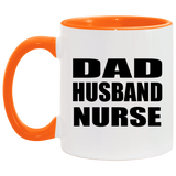 Dad Husband Nurse - 11oz Accent Mug Orange