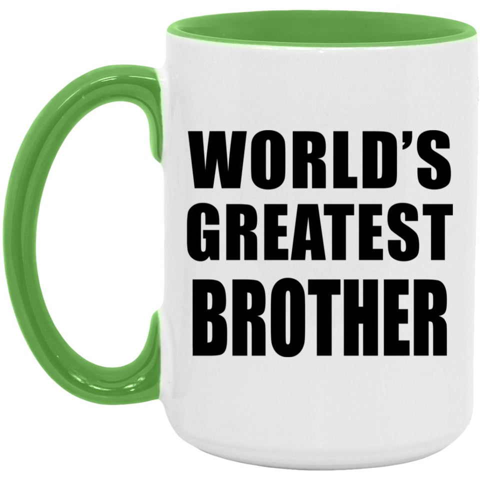 World's Greatest Brother - 15oz Accent Mug Green