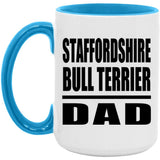Staffordshire Bull Terrier Dad - 15oz Accent Mug Blue