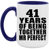 41st Anniversary 41 Years Of Being Mr Perfect - 15oz Accent Mug Purple